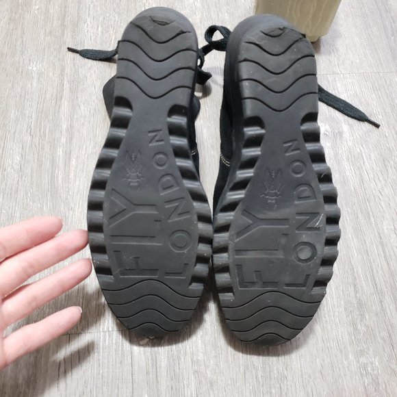 Fly London Yellow Yama Black Suede Booties Sz 9.5 - Picture 8 of 10